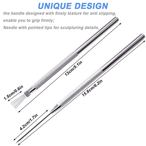 3 Sizes Rubber Pottery Clay Ribs + 3 Pcs Sculpture Pottery Molding Scraper Cutter + 1 Clay Ceramic Needle + 1 Feather Wire Texture Detail Tools Crafts for Sculpting Texturing Artists Modeling Potter