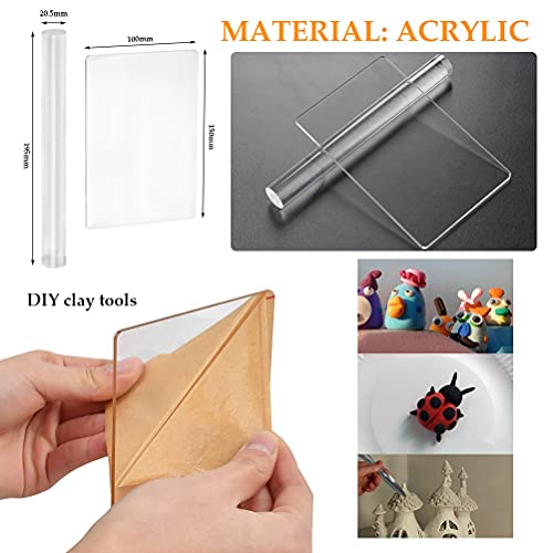 NA 20 PCS Polymer Clay Tools, Polymer Modeling Clay Sculpting Tools Set, Ball Stylus Dotting Tools Reusable Clay Pottery Tools with Storage Bag for Pottery Clay Modeling Embossing Nail Art DIY