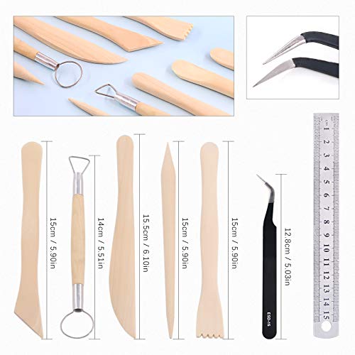 Swpeet 30Pcs Silicone Clay Sculpting Tool, Modeling Dotting Tool & Pottery Craft Ball Stylus Tool,Dotting Pottery Toolsfor Pottery Modeling, Smoothing Clay, Ceramics