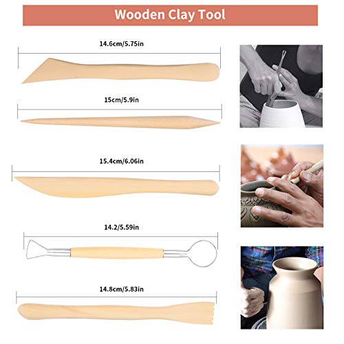 25 Pcs Clay Sculpting Tools, Polymer Clay Set, Ball Stylus Dotting Tools, Modeling Clay Tools Set, Ceramic Tools, Pottery Carving Tools with a Storage Bag, for Engraving, Embossing, Shaping,DIY