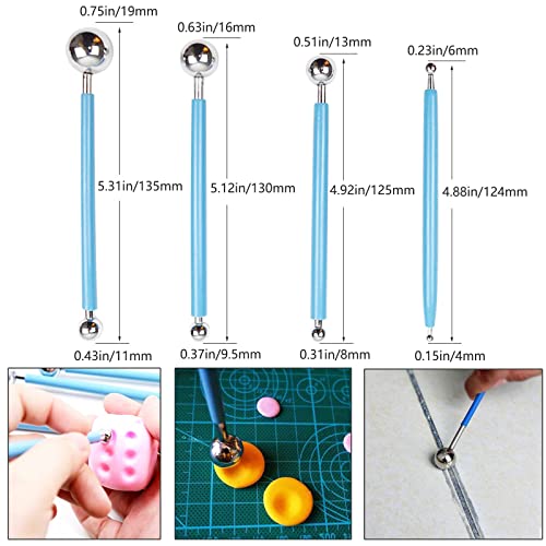 DY.2ten Clay Sculpting Tool Set, 9Pcs of 18 Kinds Double-end Art Dotting Tool Modeling Ball Tools Silicone Carving Pen Brushs Professional Nail Pen for Pottery Ceramic Shaping Painting DIY