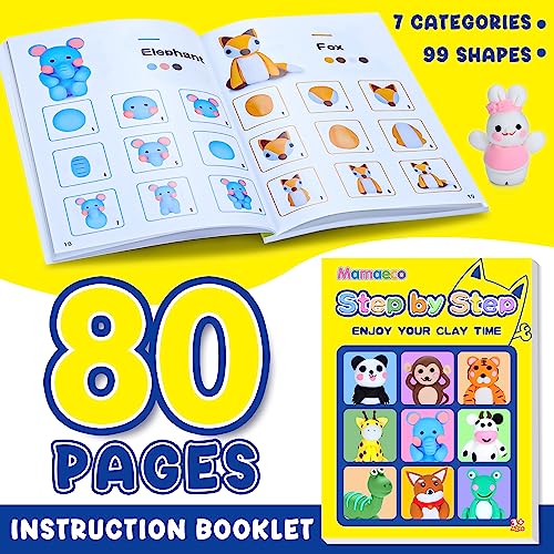 Air Dry Clay 24 Colors Modeling Clay for Kids with 6 Clay Tools & 80 Pages Details Project Booklet Soft & Ultra Light Air Dry Clay Kits Best Gift for Kids Boys Girls 3+ Years Old (24)