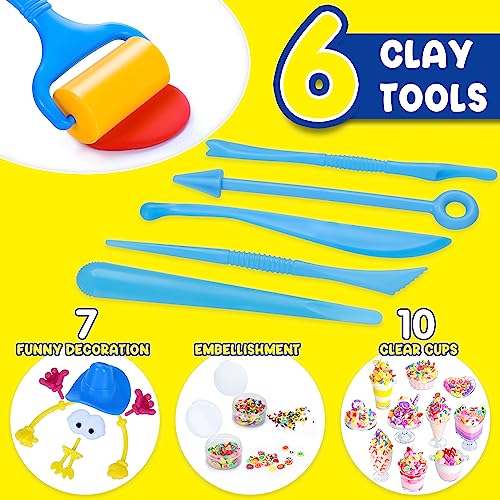 Air Dry Clay 24 Colors Modeling Clay for Kids with 6 Clay Tools & 80 Pages Details Project Booklet Soft & Ultra Light Air Dry Clay Kits Best Gift for Kids Boys Girls 3+ Years Old (24)