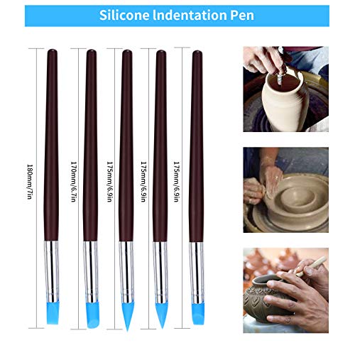 25 Pcs Clay Sculpting Tools, Polymer Clay Set, Ball Stylus Dotting Tools, Modeling Clay Tools Set, Ceramic Tools, Pottery Carving Tools with a Storage Bag, for Engraving, Embossing, Shaping,DIY