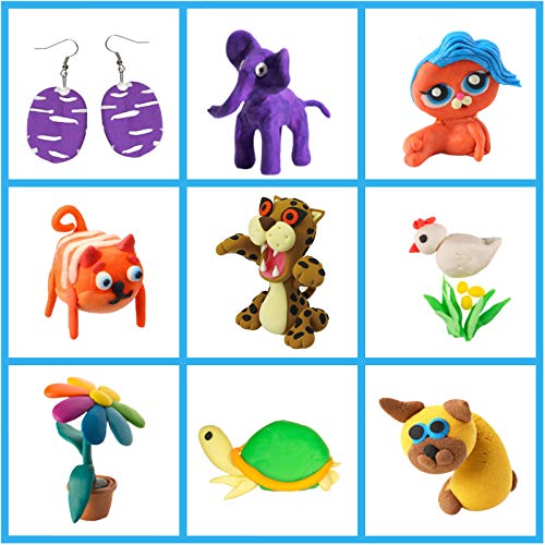 SCHOONE Polymer Clay Set - 42 Colors Modeling Clay Soft and Nontoxic DIY Oven Bake Clay Kit with Modeling Tools and Storage Box, Birthday for Kids (Multicolor)