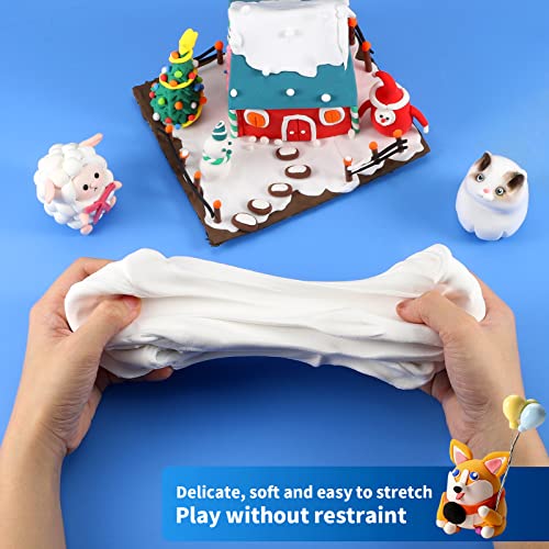 iFergoo Air Dry Clay, Ultra Light Modeling Clay, Magic Clay DIY Creative Modeling Dough, Kids Gifts for Girls Boys (White Clay)