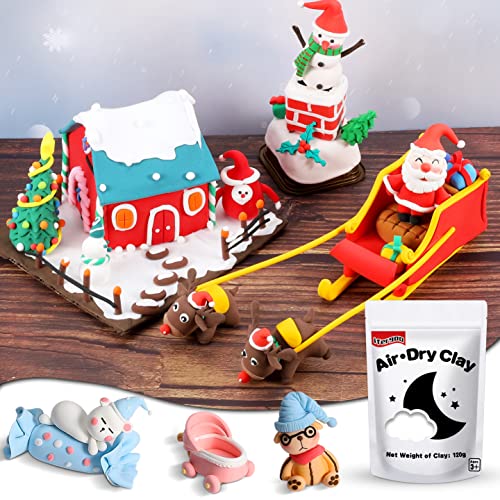 iFergoo Air Dry Clay, Ultra Light Modeling Clay, Magic Clay DIY Creative Modeling Dough, Kids Gifts for Girls Boys (White Clay)