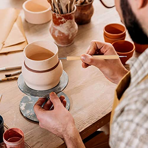 Polymer Clay Tool,14 PCS Clay Sculpting Tools 5 Wooden Dotting Tools+5 Rubber Clay Modelling Tools+4 Ball Stylus Tool for Pottery Sculpture Painting Carving Embossing Nail Art DIY Cake Decorating