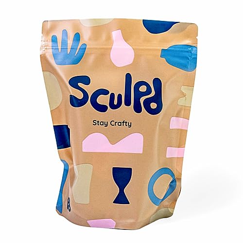 Sculpd Premium Air Dry Clay, Pottery Clay Bag for Adults, Soft Modelling Clay, Self-Hardening Clay Suitable for Arts & Craft Projects, Pottery for Beginners – 1kg Clay Bag