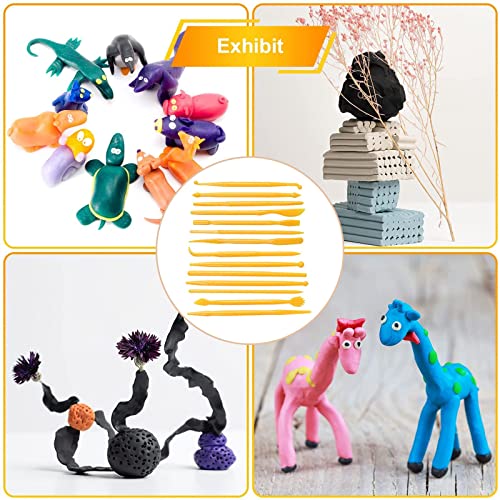 Clay Tools Polymer Clay Tools, 14 Pcs Clay Modelling Tools, Double-Ended Polymer Clay Tool Set Modeling Clay Sculpting Tools, Air Dry Clay Tools Modelling Tools for Art Carving, Embossing, Shaping