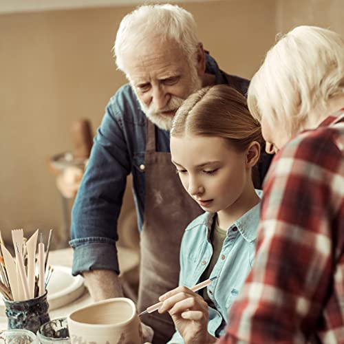 Thinp 10 Pieces Polymer Clay Tools, Wooden Clay Sculpting Tools Clay Modelling Tools Pottery Tools Kit for Adults Kids Pottery Craft Sculpting Modeling Shaping Carving and Dotting