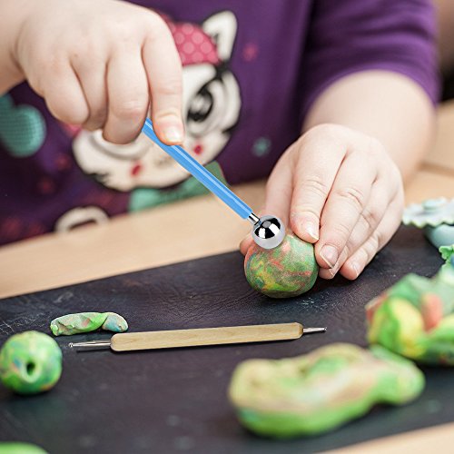 Aipaide Clay Sculpting Art Tools Kit 24 PCS Pottery Clay Sculpting Tools With a Storage Bag Ball Stylus Dotting Tools Ceramic Clay Tools Set For Engraving Embossing Shaping Ceramics Doll Carving