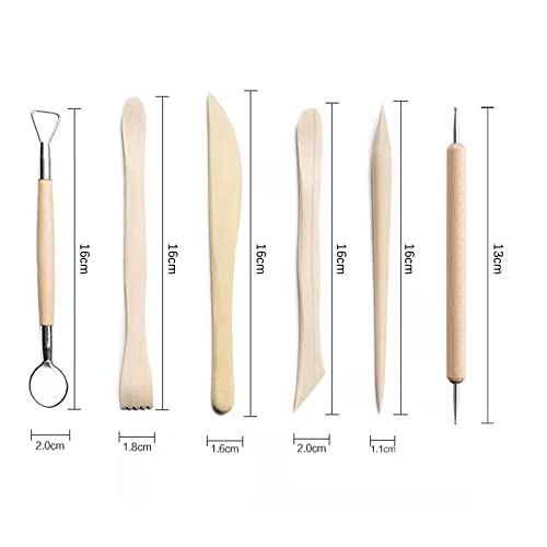 Clay Tools Clay Tools Set, 10PCS Clay Modelling Tools Kit, Wooden Clay Sculpting Tools Clay Modelling Tools Pottery Tools Kit for Adults Kids DIY Art Crafts Modeling Shaping Carving and Dotting