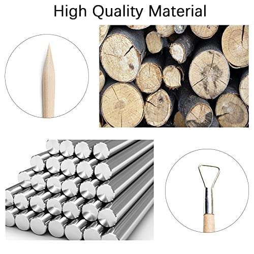 Clay Tools Clay Tools Set, 10PCS Clay Modelling Tools Kit, Wooden Clay Sculpting Tools Clay Modelling Tools Pottery Tools Kit for Adults Kids DIY Art Crafts Modeling Shaping Carving and Dotting