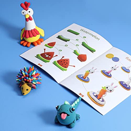 YILAIDA Air Dry Clay, 50 Colors Modeling Clay Ultra Light Non-Toxic Magic Air Drying Clay with Modeling Tools, Accessories and Booklet Art Craft Gift to Kids and Beginner