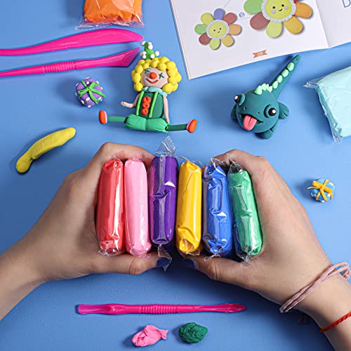YILAIDA Air Dry Clay, 50 Colors Modeling Clay Ultra Light Non-Toxic Magic Air Drying Clay with Modeling Tools, Accessories and Booklet Art Craft Gift to Kids and Beginner