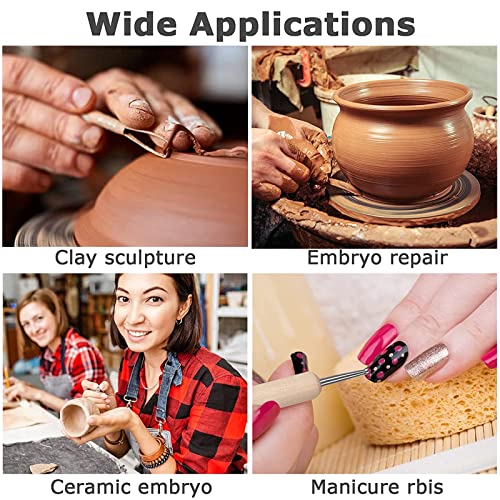 Clay Tools Clay Tools Set, 10PCS Clay Modelling Tools Kit, Wooden Clay Sculpting Tools Clay Modelling Tools Pottery Tools Kit for Adults Kids DIY Art Crafts Modeling Shaping Carving and Dotting
