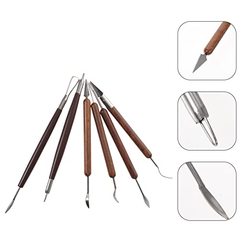 HEALLILY 6PCS Clay Sculpting Tools Pottery Starter Tool Clay Modeling Chisel Tools Carving Tools Kit Accessory for Art DIY Crafts