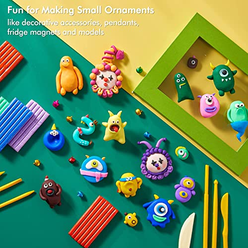 Polymer Clay, Shuttle Art 50 Colours Soft Oven Bake Modeling Clay Kit, 19 Sculpting Clay Tools and 10 Kinds of Accessories, Non-Stick, Non-Toxic, Ideal DIY Gift for Kids
