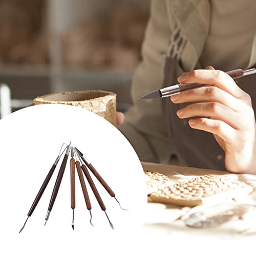 HEALLILY 6PCS Clay Sculpting Tools Pottery Starter Tool Clay Modeling Chisel Tools Carving Tools Kit Accessory for Art DIY Crafts