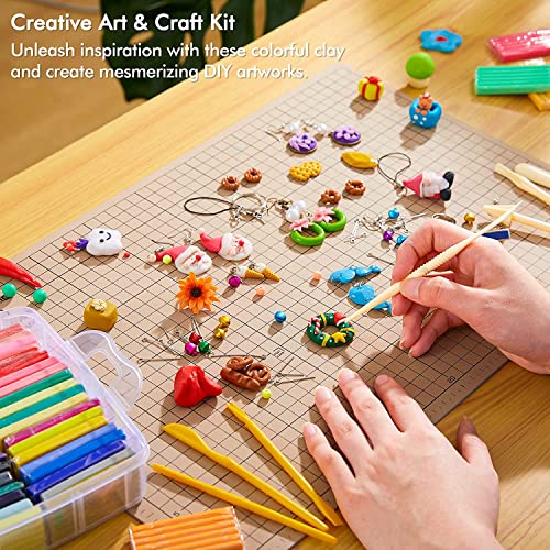 Polymer Clay, Shuttle Art 50 Colours Soft Oven Bake Modeling Clay Kit, 19 Sculpting Clay Tools and 10 Kinds of Accessories, Non-Stick, Non-Toxic, Ideal DIY Gift for Kids