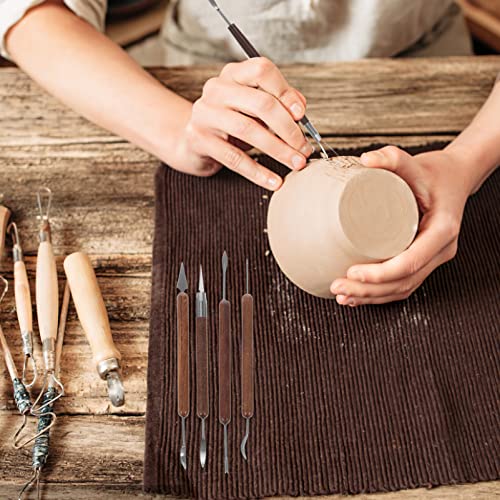 HEALLILY 6PCS Clay Sculpting Tools Pottery Starter Tool Clay Modeling Chisel Tools Carving Tools Kit Accessory for Art DIY Crafts