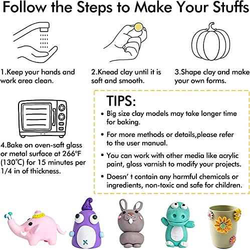 Polymer Clay, Shuttle Art 50 Colours Soft Oven Bake Modeling Clay Kit, 19 Sculpting Clay Tools and 10 Kinds of Accessories, Non-Stick, Non-Toxic, Ideal DIY Gift for Kids