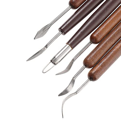 HEALLILY 6PCS Clay Sculpting Tools Pottery Starter Tool Clay Modeling Chisel Tools Carving Tools Kit Accessory for Art DIY Crafts