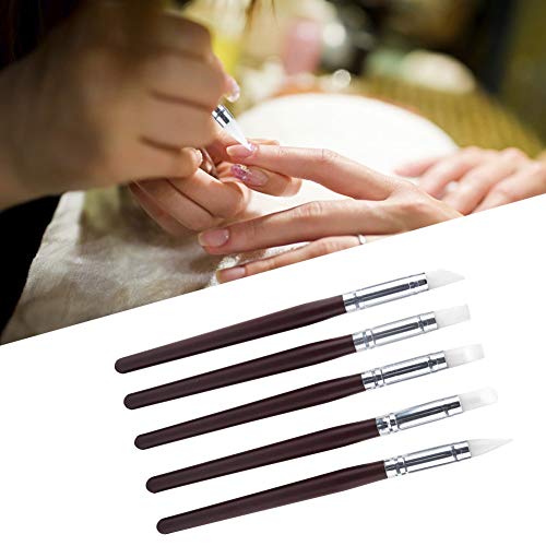 5pcs/set Silicone Carving Art Pen Pottery Sculpture Clay Shaping Watercolor Painting DIY Tools Flexible Silicone Rubber Clay Colour Shaping Modeling Wipe Out Tools Soft Tips Shapers Nail Art