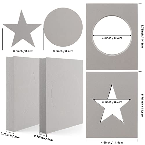 OTCRAFT 4 Pcs Star, Circle Stamping Foam Grey Moldable Foam Stamps Plastic Dry Foam Stamp Pad Cut and Dry Foam Stamping Foam Block for for Sculpture, Modeling, DIY Arts and Handicrafts Projects