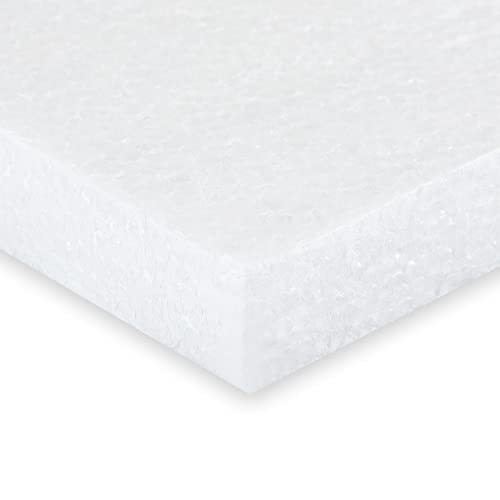 AHUNTTER 8 Pack Craft Styrofoam Blocks 30 x 30 x 2cm Rectangle Polystyrene Foam Bricks Smooth Foam Block for Sculpture Modeling DIY Arts Crafting Kids Class Floral Arrangement – White