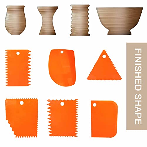 6 Pcs Plastic Clay Scrapers, Plastic Sculpture Scraper Pottery Clay Scraper Ceramic Serrated Tools for Pottery Ceramics Sculpture Carving Scraper