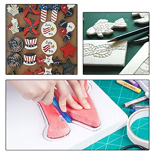 AHUNTTER 8 Pack Craft Styrofoam Blocks 30 x 30 x 2cm Rectangle Polystyrene Foam Bricks Smooth Foam Block for Sculpture Modeling DIY Arts Crafting Kids Class Floral Arrangement – White