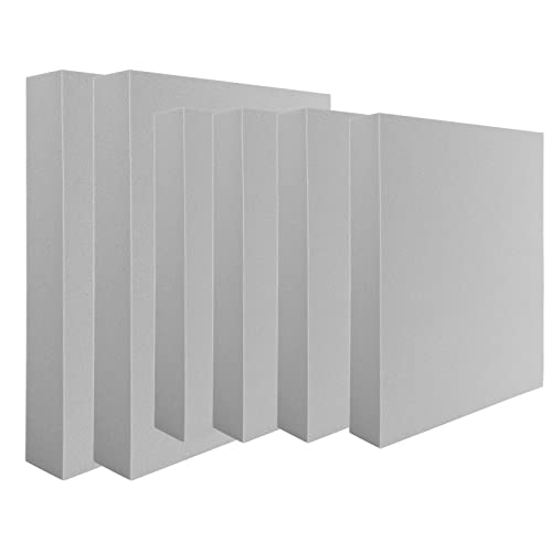 6 Pcs Large Stamping Foam Grey Moldable Foam Stamps Plastic Dry Foam Stamp Pad Cut and Dry Foam Stamping Foam Block for for Sculpture, Modeling, DIY Arts and Handicrafts Projects