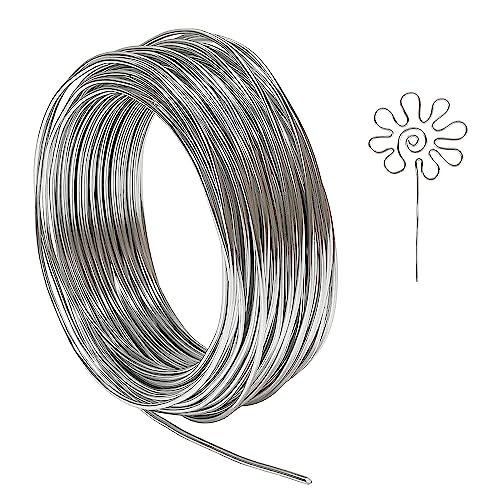 12 Gauge Aluminum Craft Wire, 100 Feet 2mm Thick Bendable Metal Crafting Wire for Sculpting, Modelling, Bonsai Training, Skeleton, Floral Making, Jewelry Making, Wire Weaving and Wrapping (Silver)
