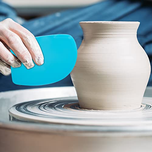 12 Pcs Clay Scraper, Plastic Clay Sculpture Modeling DIY Tools, Comprehensive Collection of Premium Ceramic Serrated Kit for Pottery Art, Sculpting & Craft Carving Set (Blue)