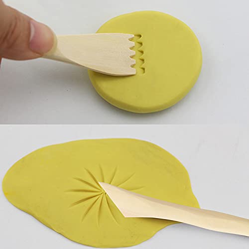 Zeayebsr 10 Pcs Polymer Clay Tools,Wooden Pottery Clay Sculpture Carving Tool Set,Pottery Sculpting Tools Set,Ceramic Clay Modeling Tool Kit for Pottery,Embossing, Ceramics Sculpture,Carving,Modeling