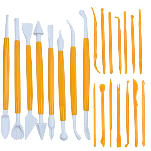 22 Pcs Plastic Clay Tools, Double-Ended Pottery Clay Sculpting Tools Polymer Clay Tools Pottery Clay Modelling Tools Crafts Clay Modeling Tool for Pottery Sculpture Ceramics Artwork Crafts