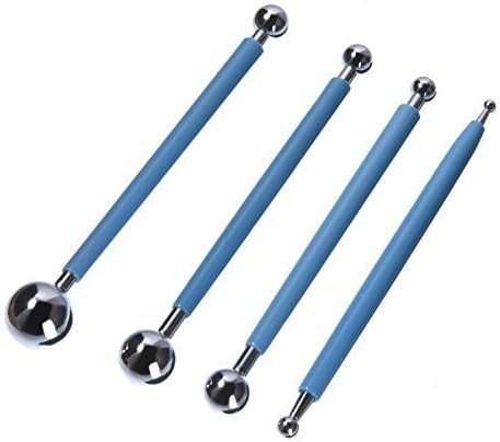 AKORD 9 Pieces Ball Stylus Tools Dotting Sculpting Modeling Tools Clay Ceramics Pottery Carving Modelling Tool Embossing Sculpting Set