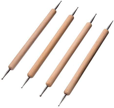 AKORD 9 Pieces Ball Stylus Tools Dotting Sculpting Modeling Tools Clay Ceramics Pottery Carving Modelling Tool Embossing Sculpting Set