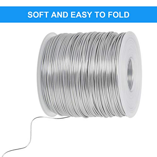 CoiTek 18 Gauge (1 mm) Aluminum Craft Wire 328 FT (100 m) Bendable Aluminum Wire for Crafting Wire Soft DIY Metal Craft Art Wire - Silver, 18 Gauge