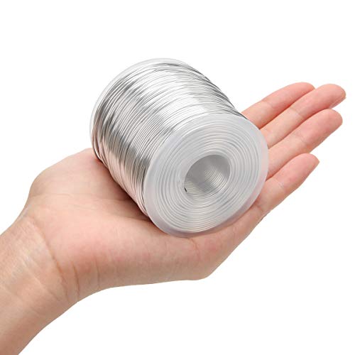 CoiTek 18 Gauge (1 mm) Aluminum Craft Wire 328 FT (100 m) Bendable Aluminum Wire for Crafting Wire Soft DIY Metal Craft Art Wire - Silver, 18 Gauge