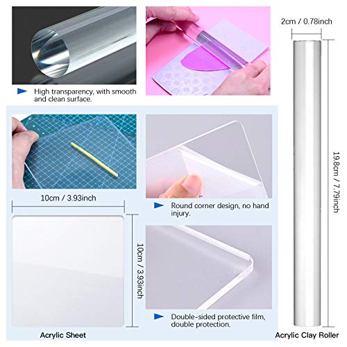 Glarks 28Pcs Carving Modeling Clay Sculpting Tools Set Including Plastic Modeling Tools, Dual-End Dotting Clay Tools, Ball Stylus, Silicone Tip Pens and Sculpture Knives for Embossing Art, Coloring