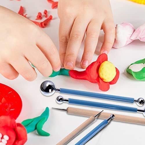 AKORD 9 Pieces Ball Stylus Tools Dotting Sculpting Modeling Tools Clay Ceramics Pottery Carving Modelling Tool Embossing Sculpting Set