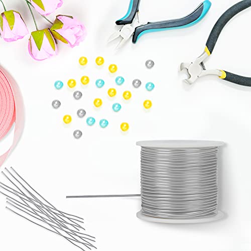 Belle Vous Silver Aluminium Craft Wire (30m) - 2mm Flexible & Bendy Metal Craft Rolls - For DIY Sculptures, Skeleton Modelling, Jewellery, Beading, Wreath Making & Bonsai Trees