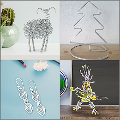 Belle Vous Silver Aluminium Craft Wire (30m) - 2mm Flexible & Bendy Metal Craft Rolls - For DIY Sculptures, Skeleton Modelling, Jewellery, Beading, Wreath Making & Bonsai Trees