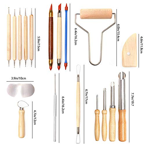 61pcs Ceramic Tools Clay Sculpting Set, Polymer Clay Tools Clay Sculpting Tools, Pottery Carving Tool for Engraving Modeling Embossing Shaping Art DIY