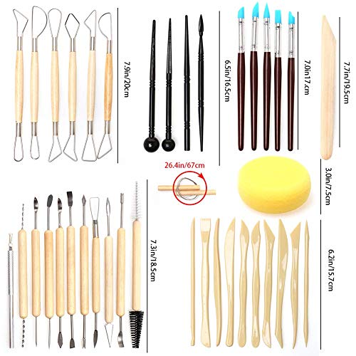 61pcs Ceramic Tools Clay Sculpting Set, Polymer Clay Tools Clay Sculpting Tools, Pottery Carving Tool for Engraving Modeling Embossing Shaping Art DIY