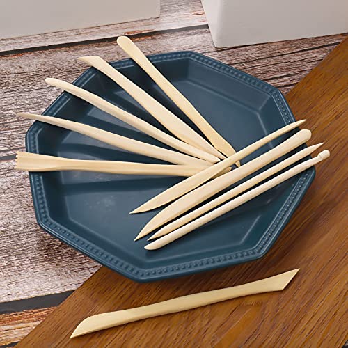 GOTH Perhk 10 Pcs Clay Sculpture Tools, Wooden Ceramic Clay Modeling Tools Set for Art Crafts, Sculpture, Cutting, Shaped