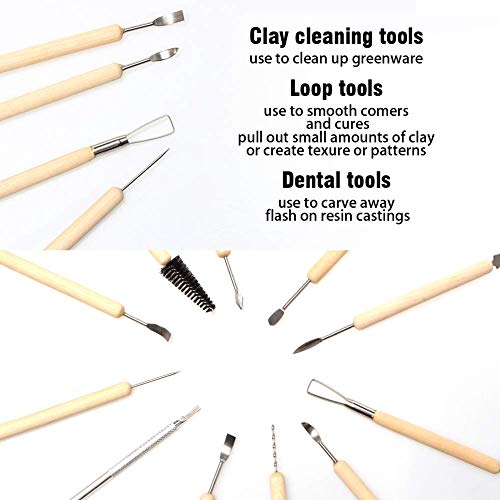61pcs Ceramic Tools Clay Sculpting Set, Polymer Clay Tools Clay Sculpting Tools, Pottery Carving Tool for Engraving Modeling Embossing Shaping Art DIY